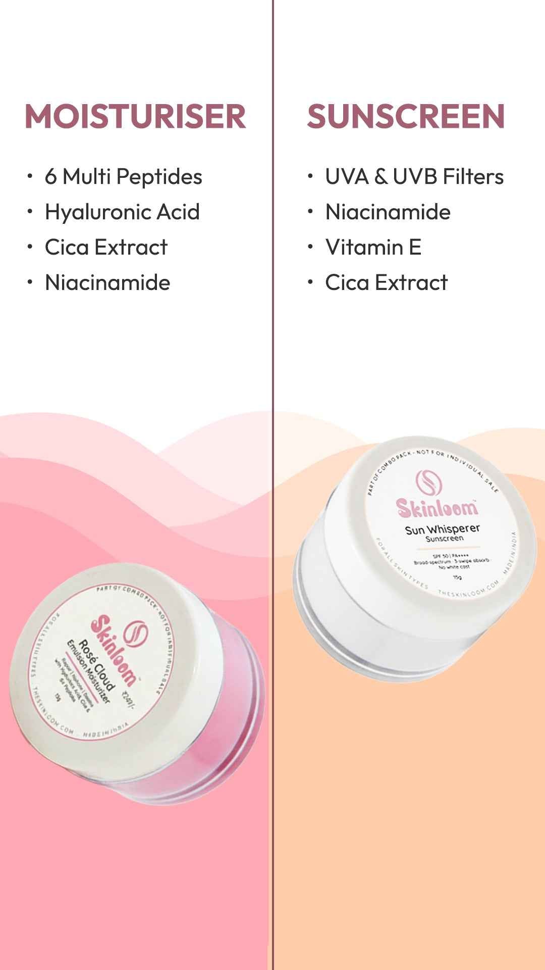 Skinloom Mini Duo Trial Kit | Rose Cloud Emulsion + Sunscreen for All Skin Types | 15g Each
