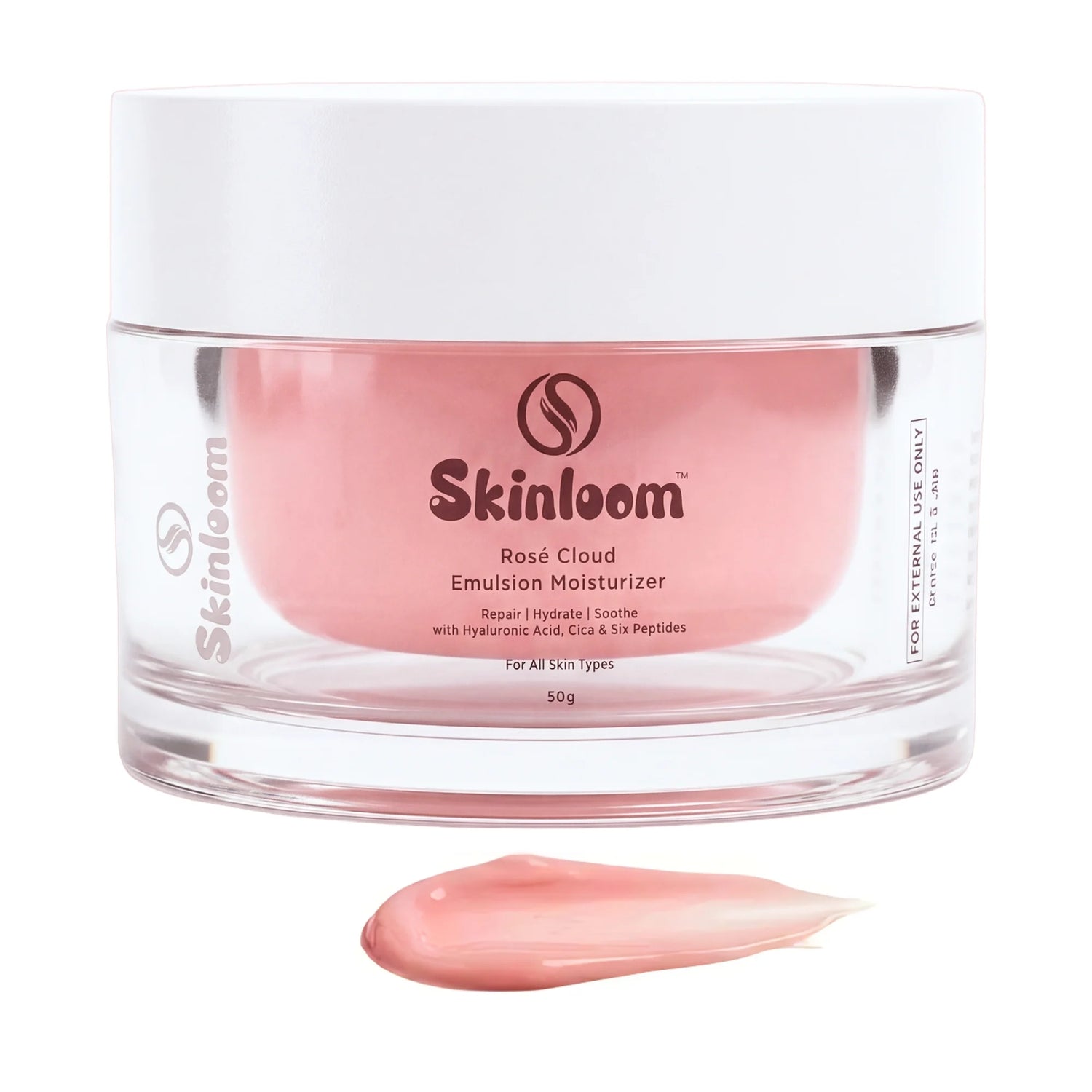 Rosé Cloud Emulsion- 24 Hour Barrier Moisturizer with Hyaluronic Acid, 6 Multi Peptides, Niacinamide and Cica